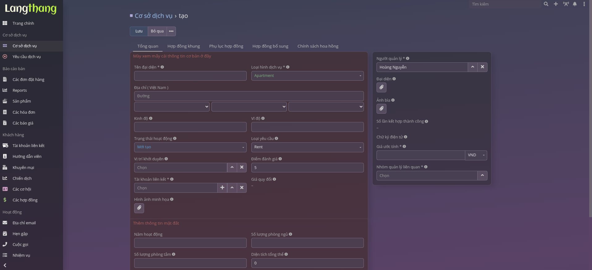Khởi tạo location