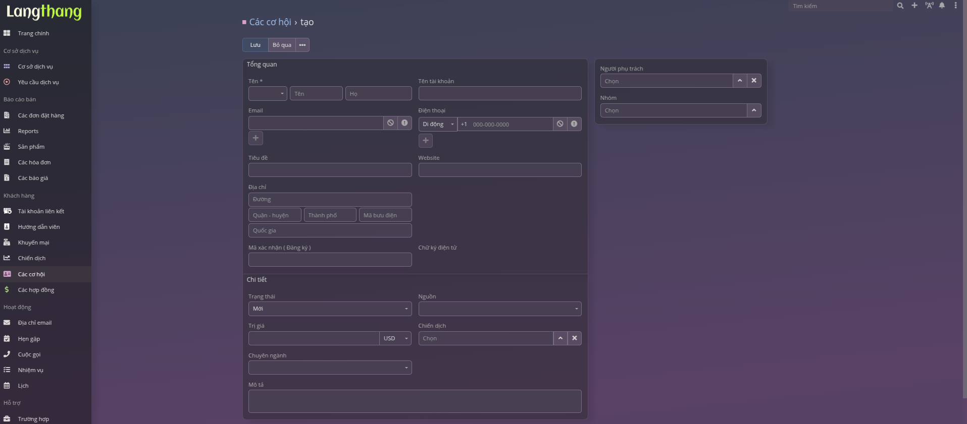 Khởi tạo cơ hội