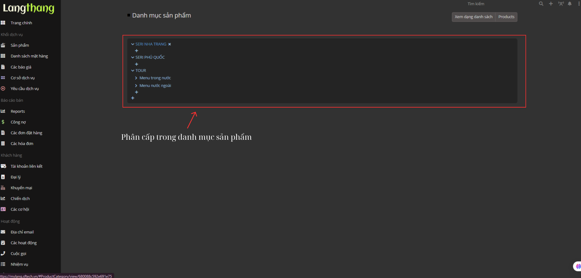 Màn hình tạo sản phẩm