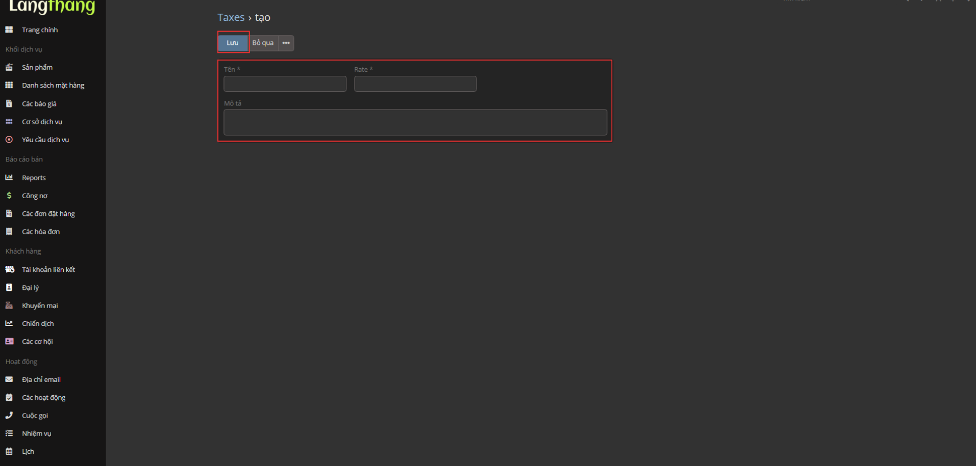 Danh sách mặt hàng từ sidebar